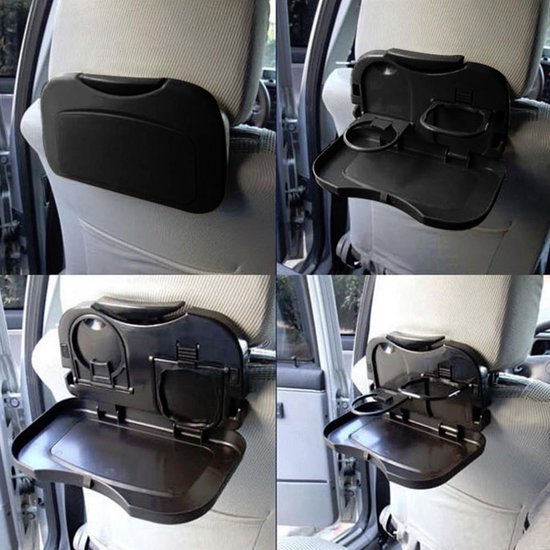 Inklapbare Auto Tafel Met Bekerhouder & Flessenhouder - Autostoel Organizer van Merkloos — afbeelding 3