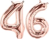 Cijfer 46 Rose Gold Helium 86 cm Excl. Helium