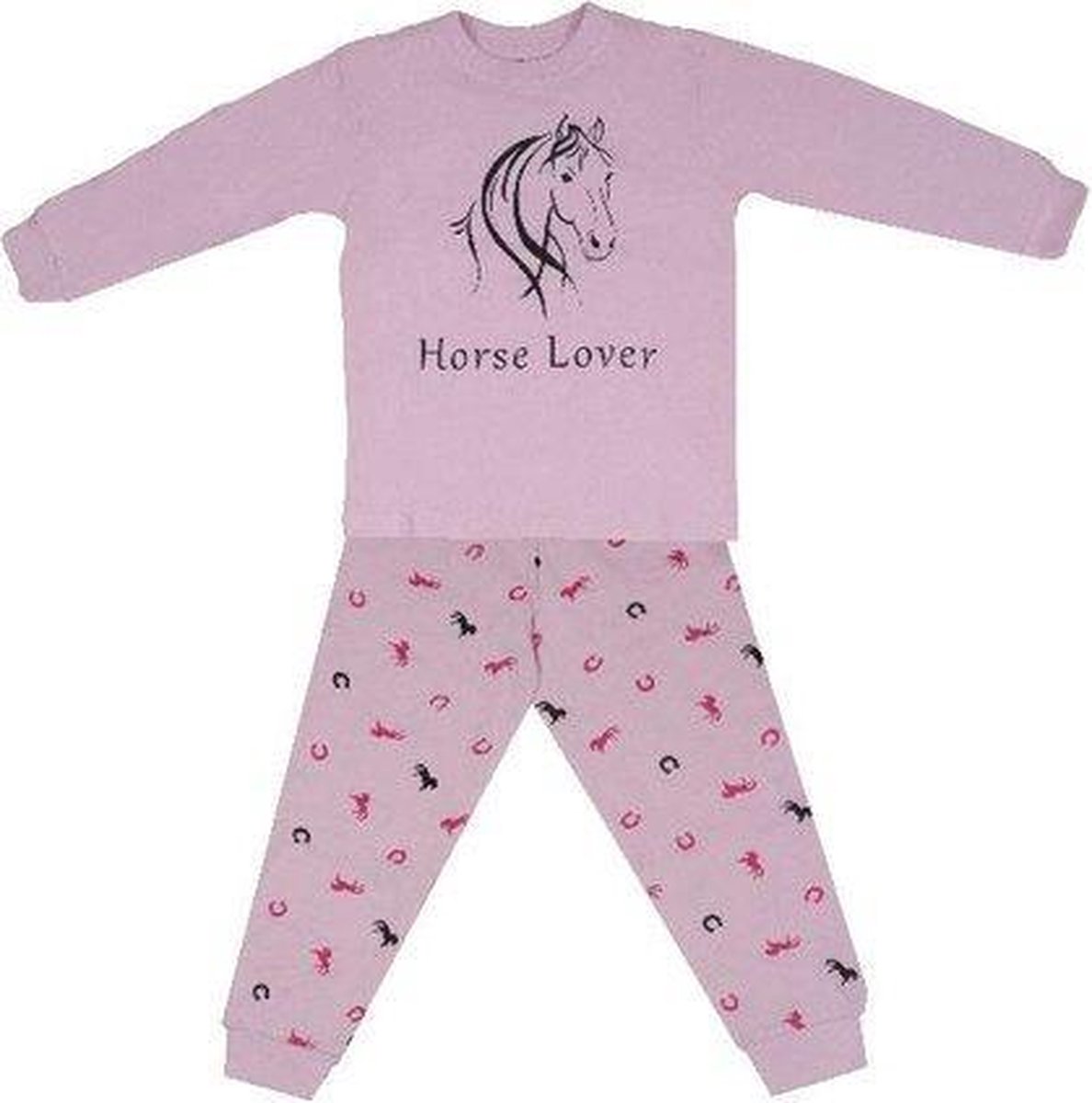 Horse lover paarden roze Maat 176