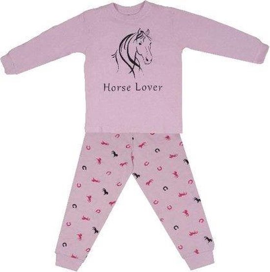 welvaart Normaal geweer Horse lover paarden pyjama roze Maat 176 | bol.com