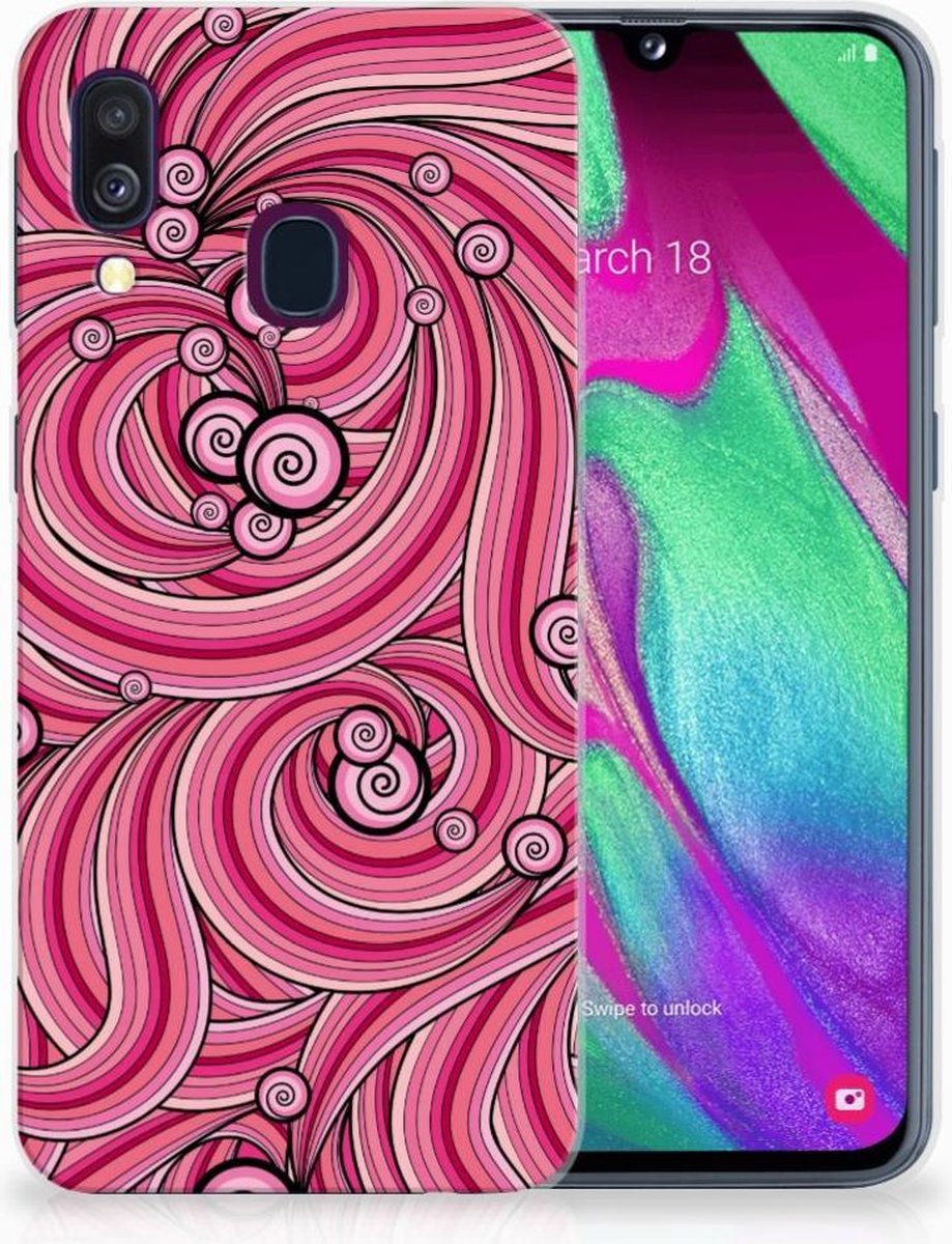 Samsung Galaxy A40 Hoesje maken Swirl Pink
