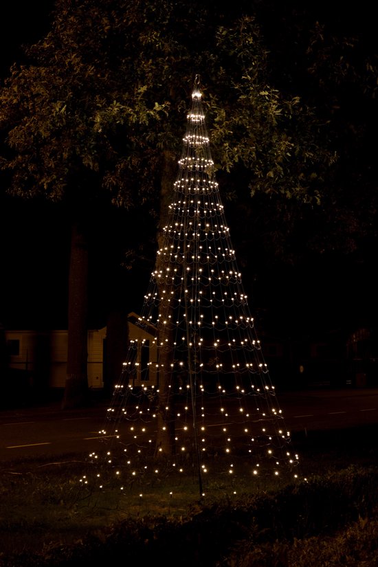 Nordik Lights - 3M - Vlaggenmast Kerstboom - 320 LED lampjes - warm wit  incl. mast | bol.com