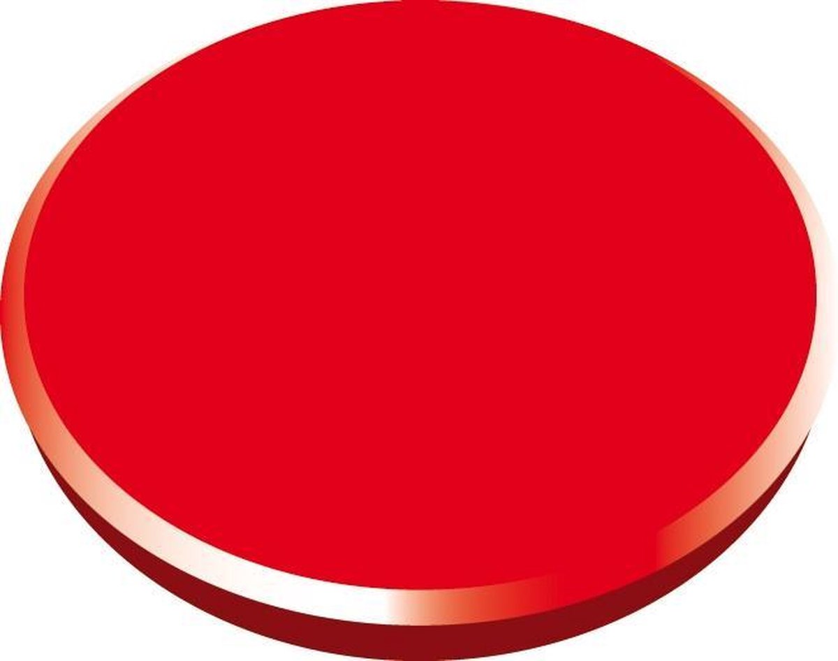 magneet Alco 32mm rond blister à 4 stuks rood