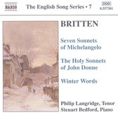 Philip Langridge & Steuart Bedford - Britten: 7 Sonnets Of Michelangelo (CD)