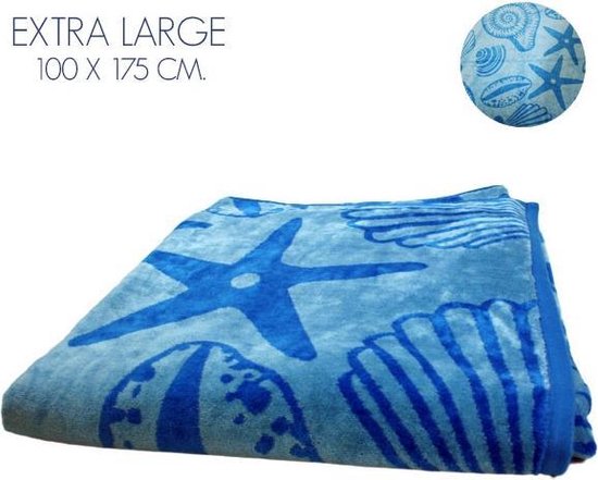 Brig herberg Belangrijk nieuws Luxe strandlaken XL - Strandhanddoek groot - 100 x 175 cm. | Blauw | bol.com
