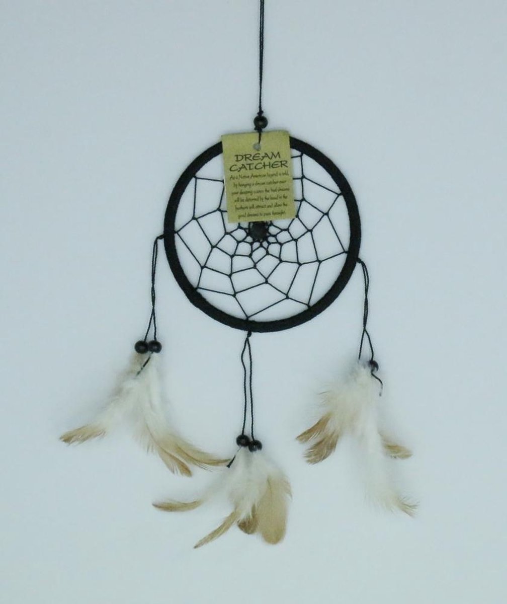 Zus & Zo Dromenvanger / Dreamcatcher Ø12cm zonder kleintjes - zwart