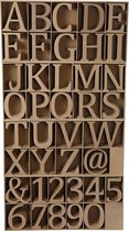 Houten letters, cijfers en tekens, inclusief gratis display, h: 8 cm, dikte 1,5 cm, MDF, 240stuks
