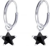 Little Bijoux oorringen-hangertje ster zwart