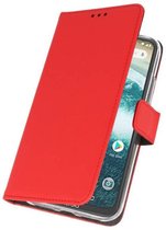 Booktype Telefoonhoesjes - Bookcase Hoesje - Wallet Case -  Geschikt voor Moto One - Rood