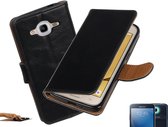 MP Case zwart vintage look hoesje voor Samsung Galaxy J2 2016 J210F book case