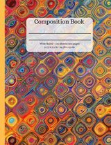 Abstract Square Swirl Pattern Design Wide Ruled Composition Notebook - 100 sheets/200 pages, 9.75 in. x 7.5 in.