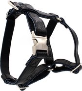 Studio Proud - Hondenharnas - zwart snakeprint - goudkleurige accenten - maat S - te combineren met bijpassende halsband