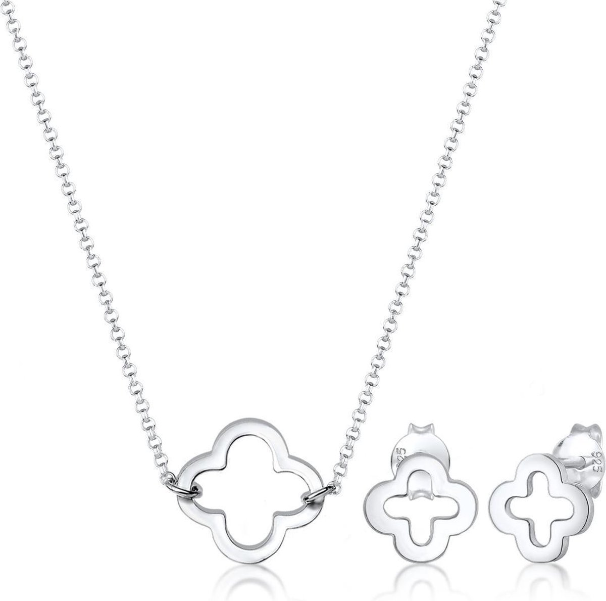Elli Sieraden Set Sieradenset shamrock lucky charm trend mojo 925 Sterling zilver