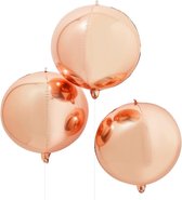 Grote ronde metallic roségouden ballon - Feestdecoratievoorwerp