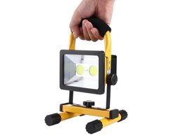 30W wit licht IP65 waterdicht LED Flood Light 2 LEDs 2400 LM 6000-6500K buiten Pechlamp AC 100-240V(Black + Yellow)