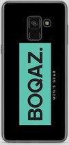 BOQAZ. Samsung Galaxy A8 2018 hoesje - Labelized Collection - Turquoise print BOQAZ