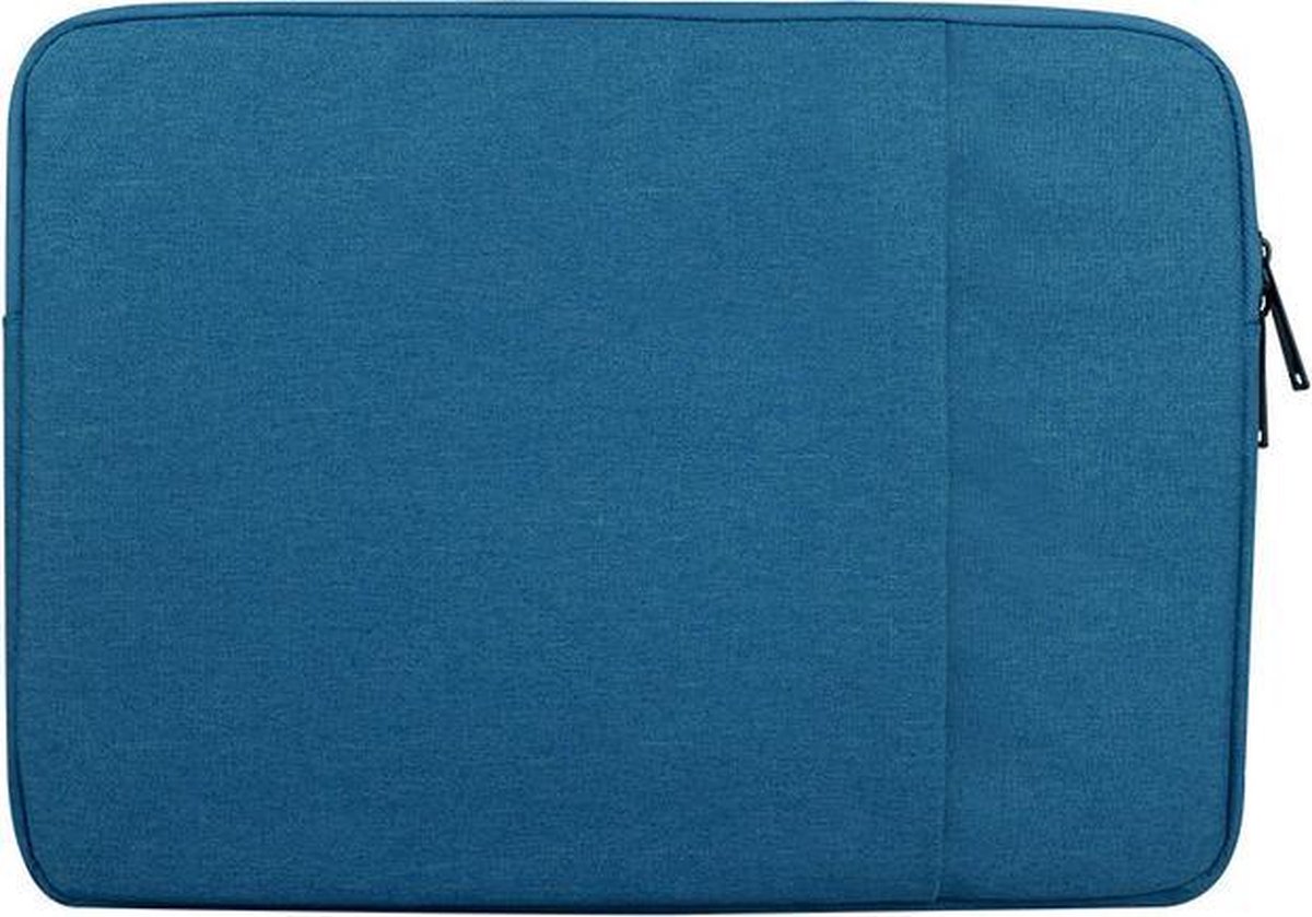 13 inch Laptophoes met Extra Zijvak – Blauw – Laptoptas Sleeve met Rits Sluiting
