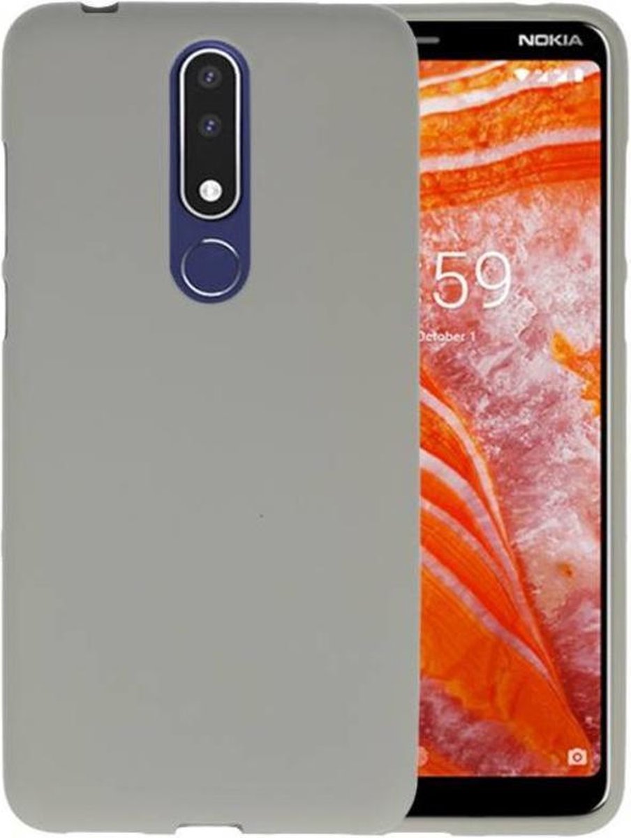 Hoesje Geschikt voor de Nokia 3.1 Plus - Backcover Color Telefoonhoesje - Grijs