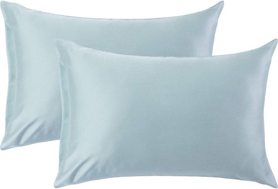 Zonder overschot excuus Happy Goods® Luxe Silk Miracle Pillow - Zijden Kussensloop - 60x70cm -  Lichtblauw | bol.com