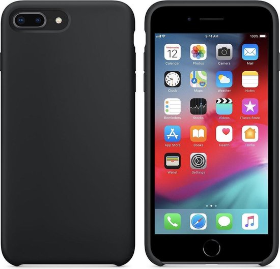 Luxe siliconen hoesje - zwart - voor Apple iPhone 7 Plus en iPhone 8 Plus -  suède... | bol.com