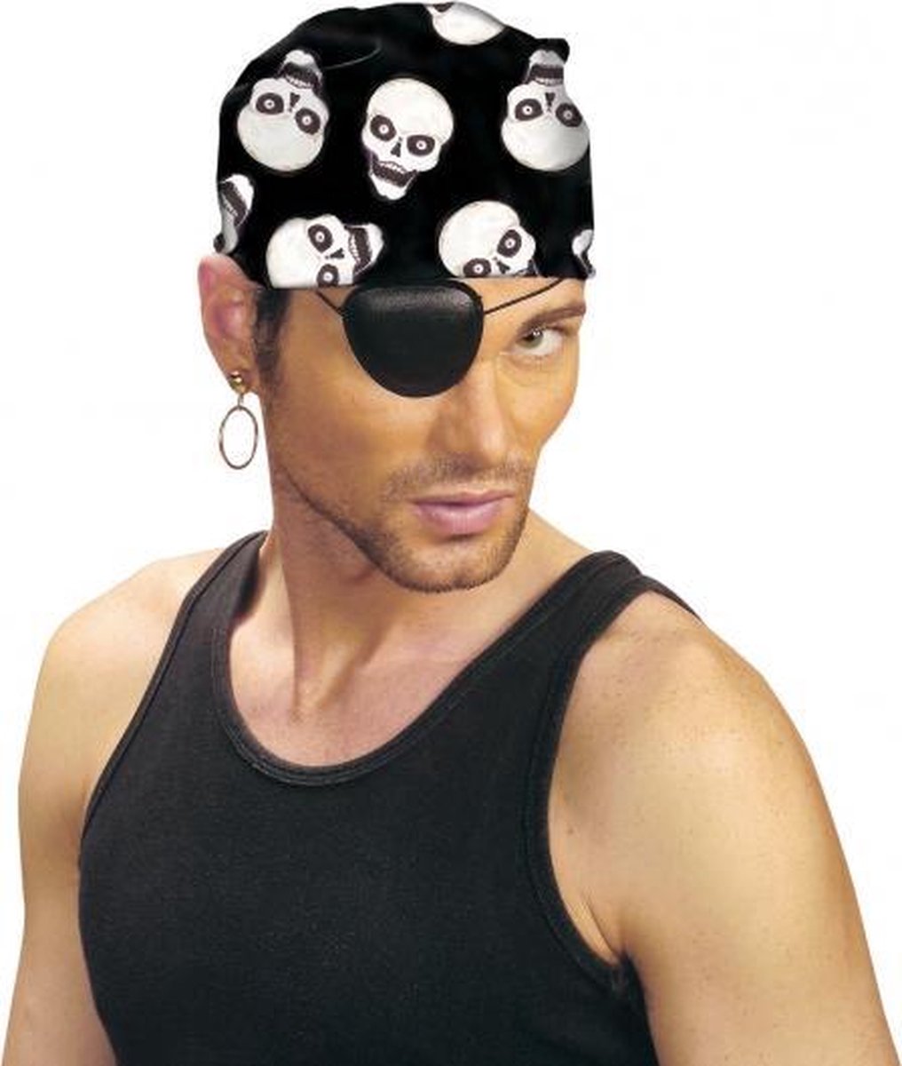 LuxStellar Bandana zwart, 4 stuks bandana voor heren, met doodshoofd-patroon, van katoen, hoofddoek, ideaal voor streetwear, motorrijders, outdoor- activiteiten en stijlvolle modeaccessoires, zwart, 55