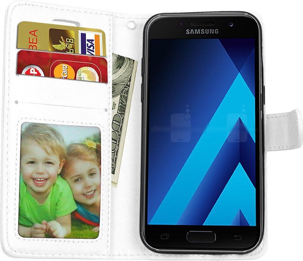 Telefoonhoes Geschikt voor: Samsung Galaxy J3 2018 portemonnee hoesje - Wit