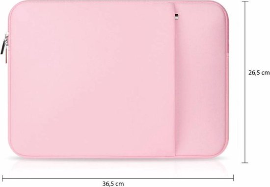 HP ChromeBook hoes - Neopreen Laptop sleeve met extra vak - 14 inch - Roze  | bol.com