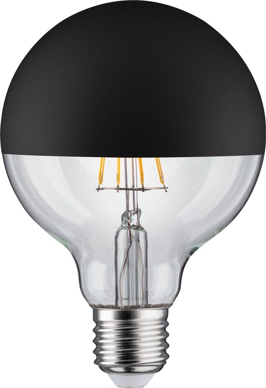 Paulmann Classic globe G95 - LED - E27 - 2700K - 600lm - kopspiegel zwart mat - dimbaar