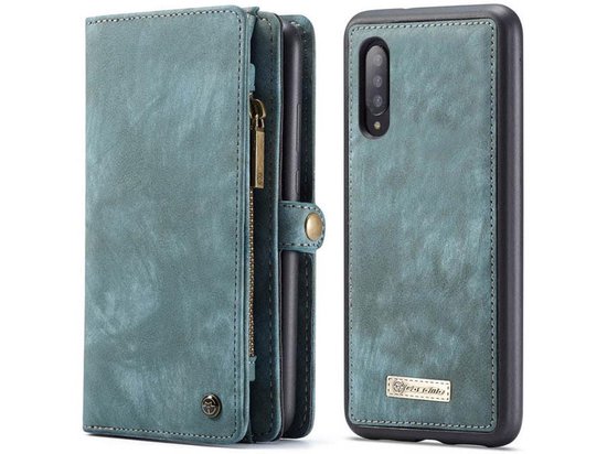 Samsung Galaxy A70 Bookcase - CaseMe - Effen Blauw - Leer met 11... |