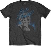 Rod Stewart Heren Tshirt -XL- Scribble Photo Grijs