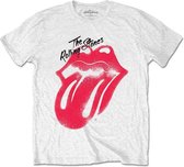 Rolling Stones Heren Tshirt -2XL- Spray Tongue Wit