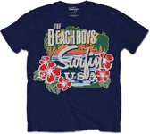 The Beach Boys Heren Tshirt -S- Surfin USA Tropical Blauw