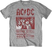 AC/DC - Highway To Hell World Tour 1979/1980 Heren T-shirt - XL - Grijs