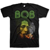 Bob Marley - Smoking Da Erb Heren T-shirt - M - Zwart