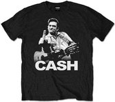 Johnny Cash Heren Tshirt -XL- Finger Zwart