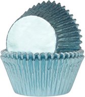House of Marie Mini Cupcake Vormpjes - Baking Cups - Folie Baby Blauw - pk/36