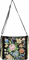 TAZ Trade cross shoulderbag -handtas - schoudertas zwart bloemen