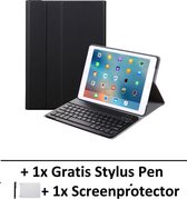 Smart Cover Bluetooth Keyboard Book Case Hoes Geschikt Voor Apple iPad 10,2 Inch (2019/2020) Flip Multi-Stand Sleeve - Toetsenbord Beschermhoes Met Screen Protector & Stylus Pen - Zwart