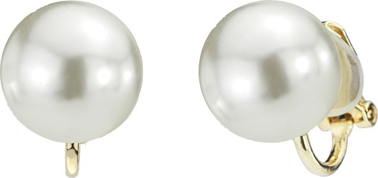 Osira Pearl clip d'oreille dames 12 mm or crème - 118005 / L
