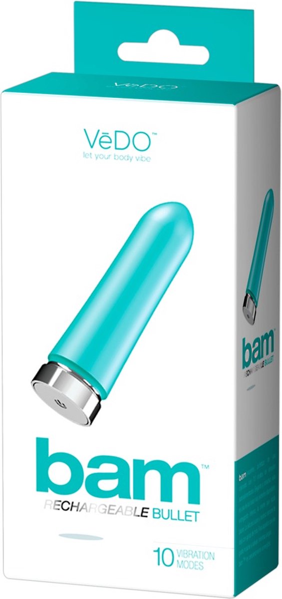 Vedo – Siliconen Mini Bullet Vibrator Oplaadbaar en Fluisterstil voor Onderweg of Thuis Gebruik – 9.5 cm – Turquoise