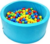 Ballenbak - stevige ballenbad -90 x 40 cm - lichtblauw inclusief 400 ballen Ø 7 cm - geel, groen, blauw en rood