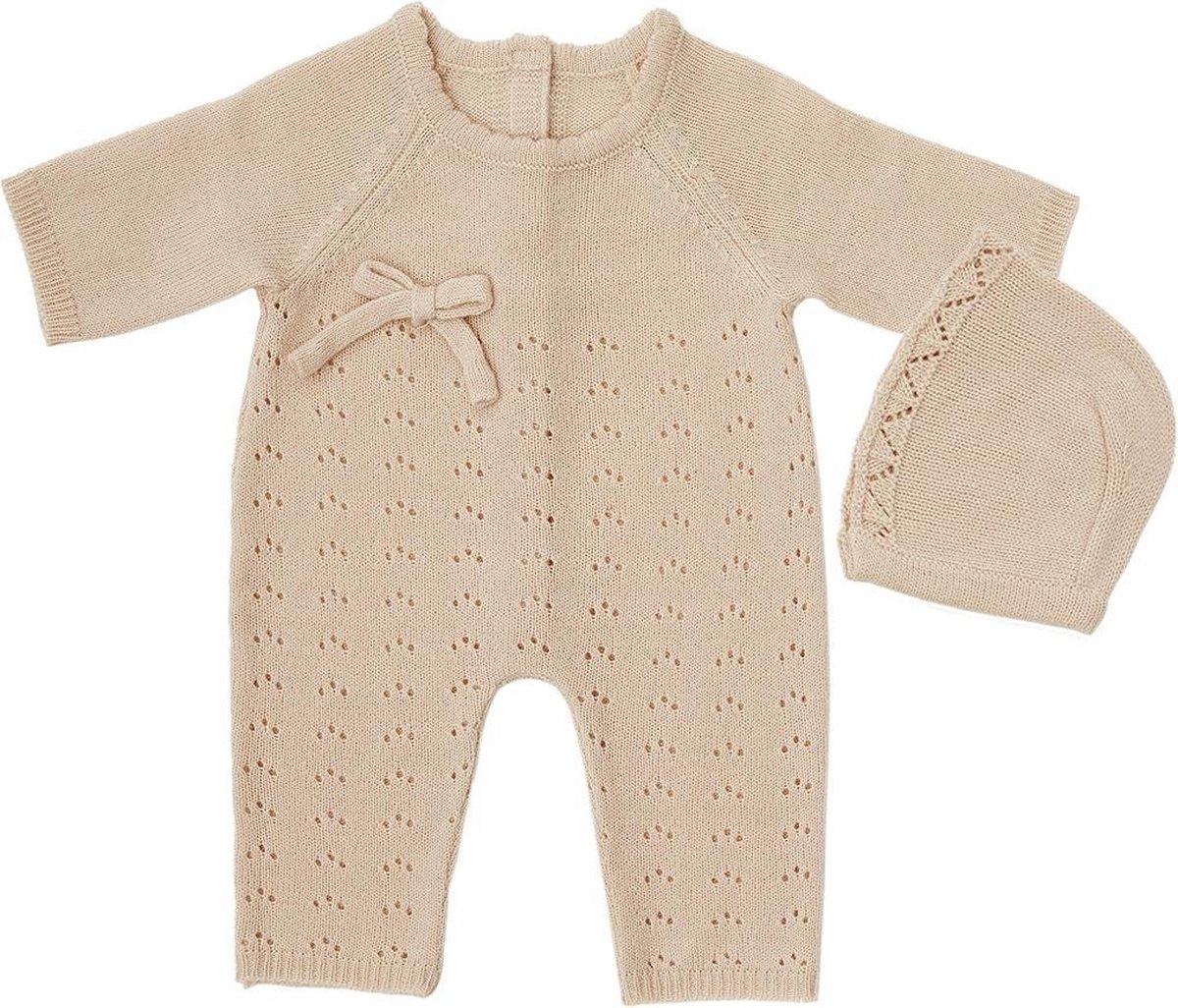 Byastrup Poppenkleding Boxpakje Met Muts 35 Cm Beige