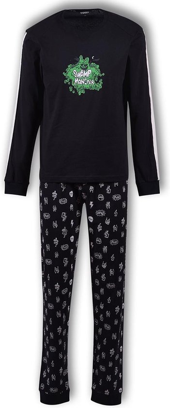 Woody pyjama jongens - zwart - 192-1-QTR-Z/191 - maat 164 | bol.com