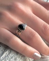 Zilveren ring met Black Onyx steen