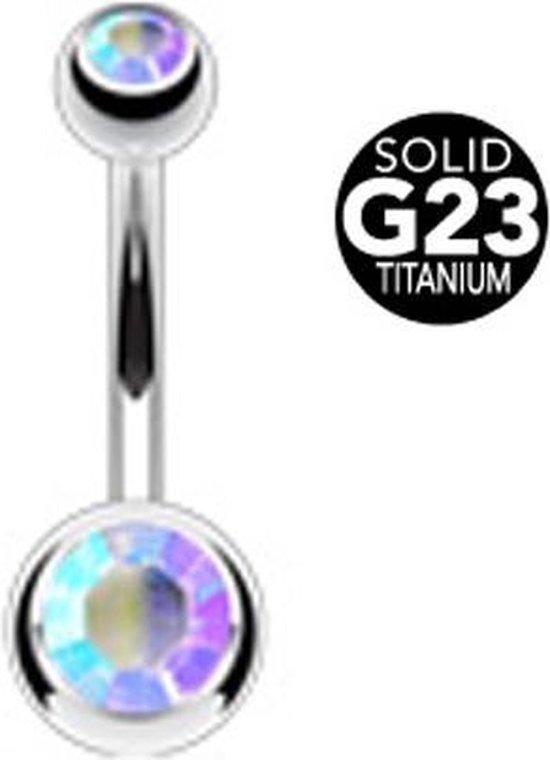Paar zag Mark Intieme piercing titanium steen multi kleur | bol.com