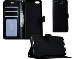 Hoesje Geschikt voor iPhone 6 Hoesje Book Case Hoes Portemonnee Cover Walletcase - Hoes Geschikt voor iPhone 6 Hoes Bookcase Hoesje - Zwart