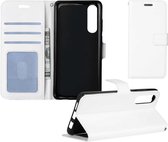 Hoesje Geschikt voor Samsung Galaxy A50 Hoesje Book Case Hoes Portemonnee Cover Walletcase - Hoes Geschikt voor Samsung A50 Hoes Bookcase Hoesje - Wit