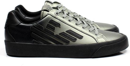 Emporio Armani Heren Sneakers Action Leather White/Navy Wit - Schoenen.nl