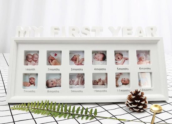 Baby fotolijst - 12 maanden - Foto kader - Eerste jaar fotolijst | bol.com