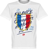Frankrijk Champion Du Monde 2018 T-Shirt - Wit - XXL